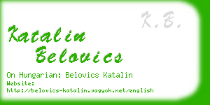 katalin belovics business card